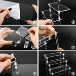 présentoir acrylique transparent moderne cupcake poupées parfum boîtes aveugles trapézoïdales étagère rangement multiple couches