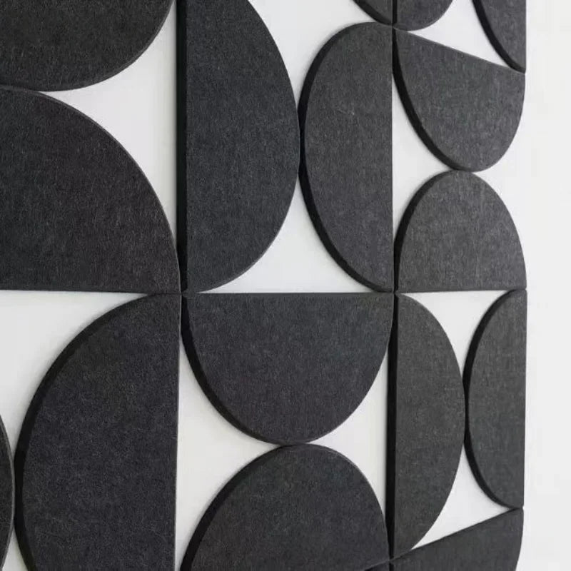 panneaux décoratifs feutre gris clair moderne autocollants géométriques doubles faces adhésifs minimaliste decoration murale