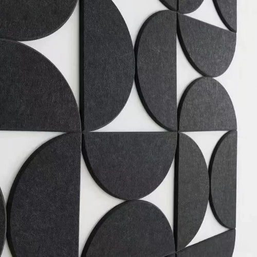 panneaux décoratifs feutre gris clair moderne autocollants géométriques doubles faces adhésifs minimaliste decoration murale