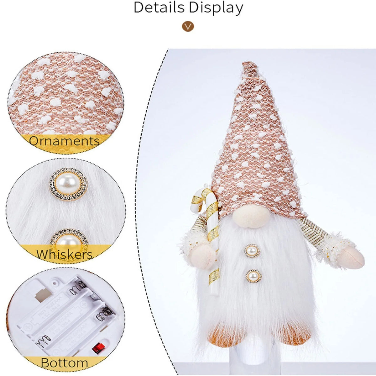 poupée décorative blanche dorée peluche flocons neige arbre noël festif ornement cadeau nouveauannée