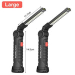 lampe torche rechargeable aimantée port usb type led camping noir.texture anti dérapante.mode faible haute