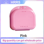 boîtes conservation prothèses dentaires violet bleu jaune rose blanc vert clips pratique compact