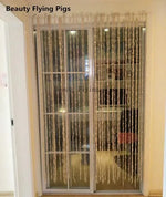 rideau décoratif bohème rideau séparation espace tissu paille motif cordes nouées beige clair marron