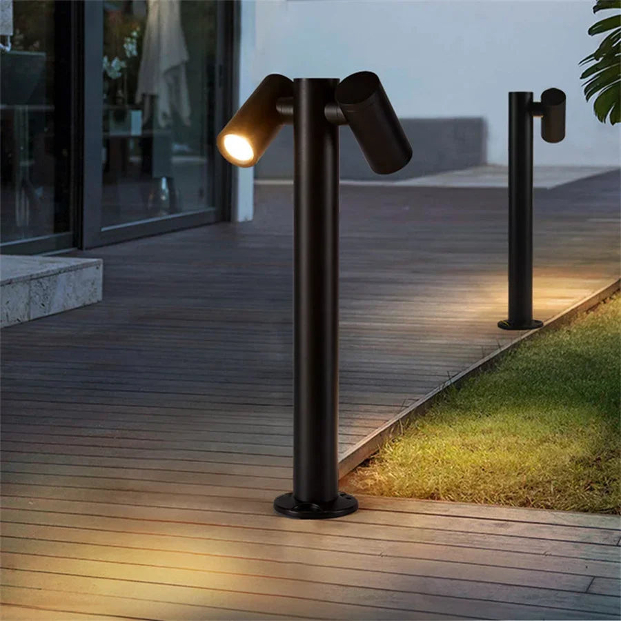 lampe solaire noire moderne base circulaire ampoule led 60wextérieur jardin ip54