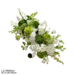 Décoration florale arché vert blanc mariage romantique extérieur classique artificielle feuillets suspension table événement