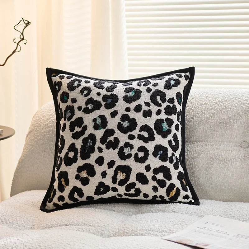 taies d'oreiller géométriques polyester non toxique maison moderne motifs léopard adhésifs respectueux environnement