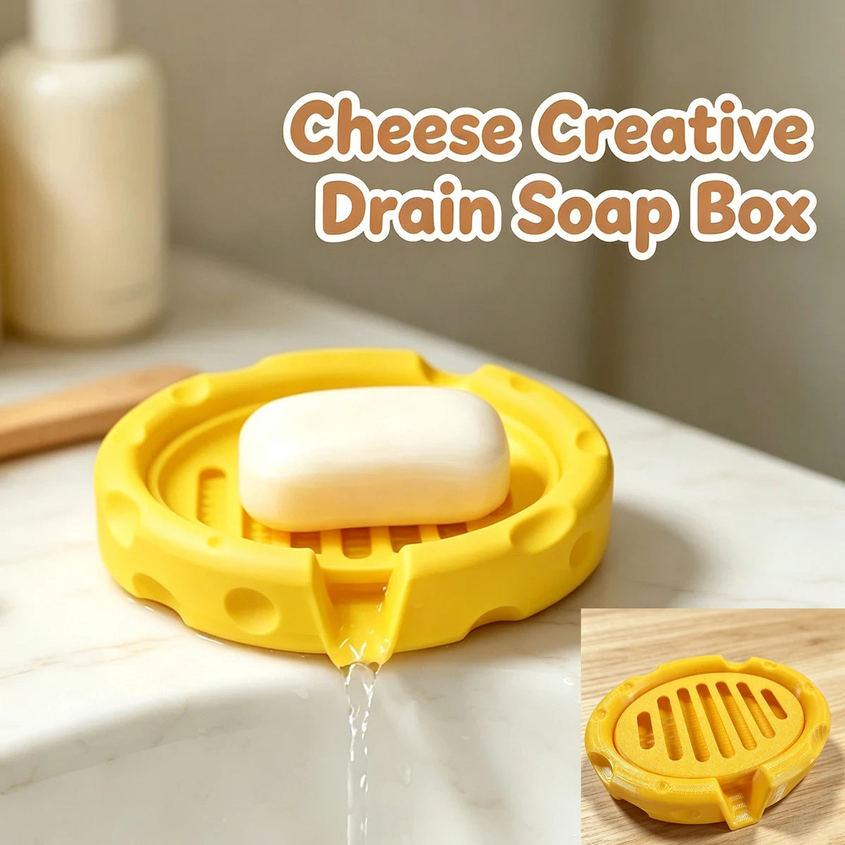 porte savon moderne bac drainage jaune texture rugueuse sans perçage silicone salle bain