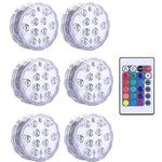 lampe led submersible transparente moderne 12 diodes rgb télécommande ip67 certifiée vde ul rohs
