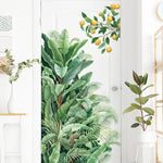 stickers muraux feuilles vertes bananier citronnier nature tropical adhésif salon enfant diy