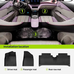tapis sol voiture noir rayures circulaires anti dérapant imperméable moderne