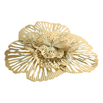 décoration murale moderne fleur dorée feuilles linéaires maison sculpture métal