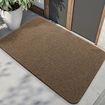 tapis gris foncé motif floral antidérapant résistant corrosion durable porte moderne