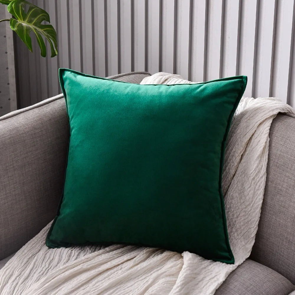 housse coussin velours moderne couleur jaune rose gris orange vert polyester coton lit 60cm