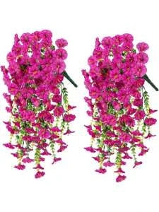guirlande fleurs artificielles violettes roses jaunes oranges rouges feuilles vertes modernes decoration intérieure mariage