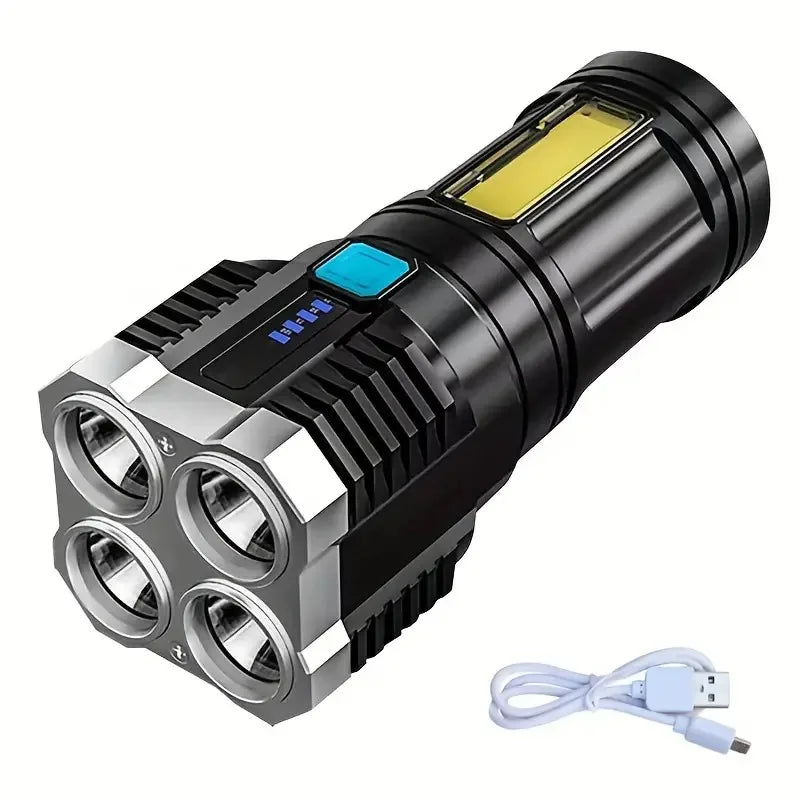 lampe torche noire moderne modes 350 lumens rechargeable annneau serrage robuste