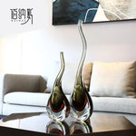 vases decoratifs verre transparent marron bronze orange moderne sculptural