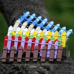 décoration extérieure clôture miniature bois peint colorée rustique champêtre figurines