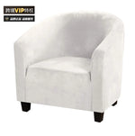 housse fauteuil velours bleu marine blanc moderne anti dérapante machine opaque