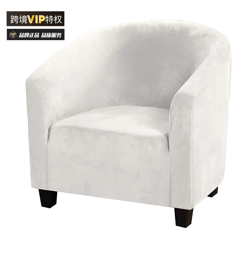 housse fauteuil velours bleu marine blanc moderne anti dérapante machine opaque