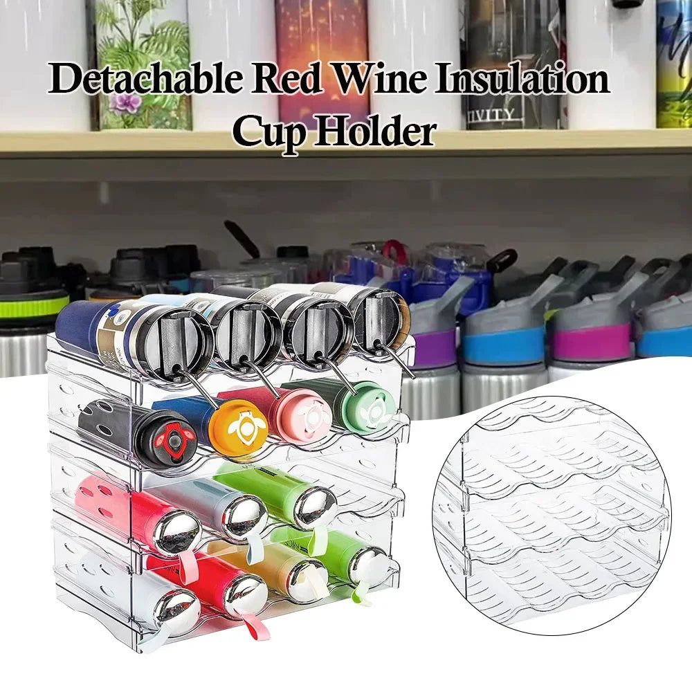 support bouteilles transparent pliable moderne clips empilable organisation cuisine réfrigérateur minimalistė