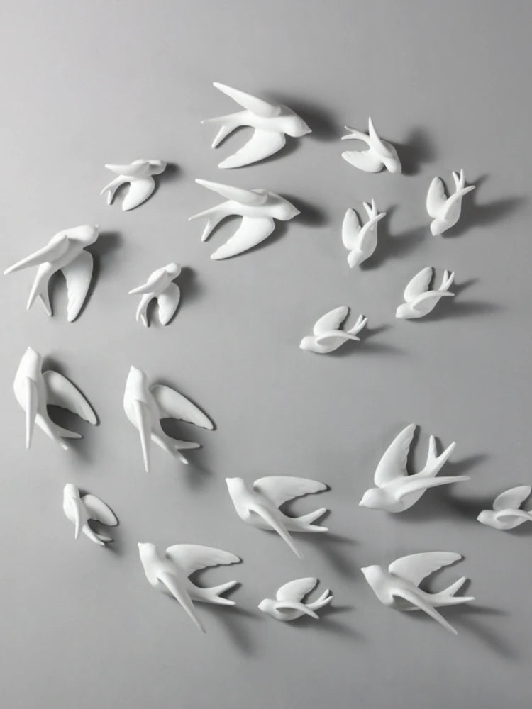 Ensemble de deux oiseaux muraux céramique tailles différentes