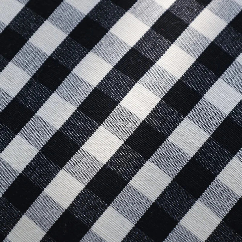taies d'oreiller plaid rayures horizontales noir blanc 45x45cm farmhouse opaques zippées incluses maison hospitalière