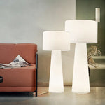 lampe table moderne blanc abat jour tissu pied fer éclairage intérieur
