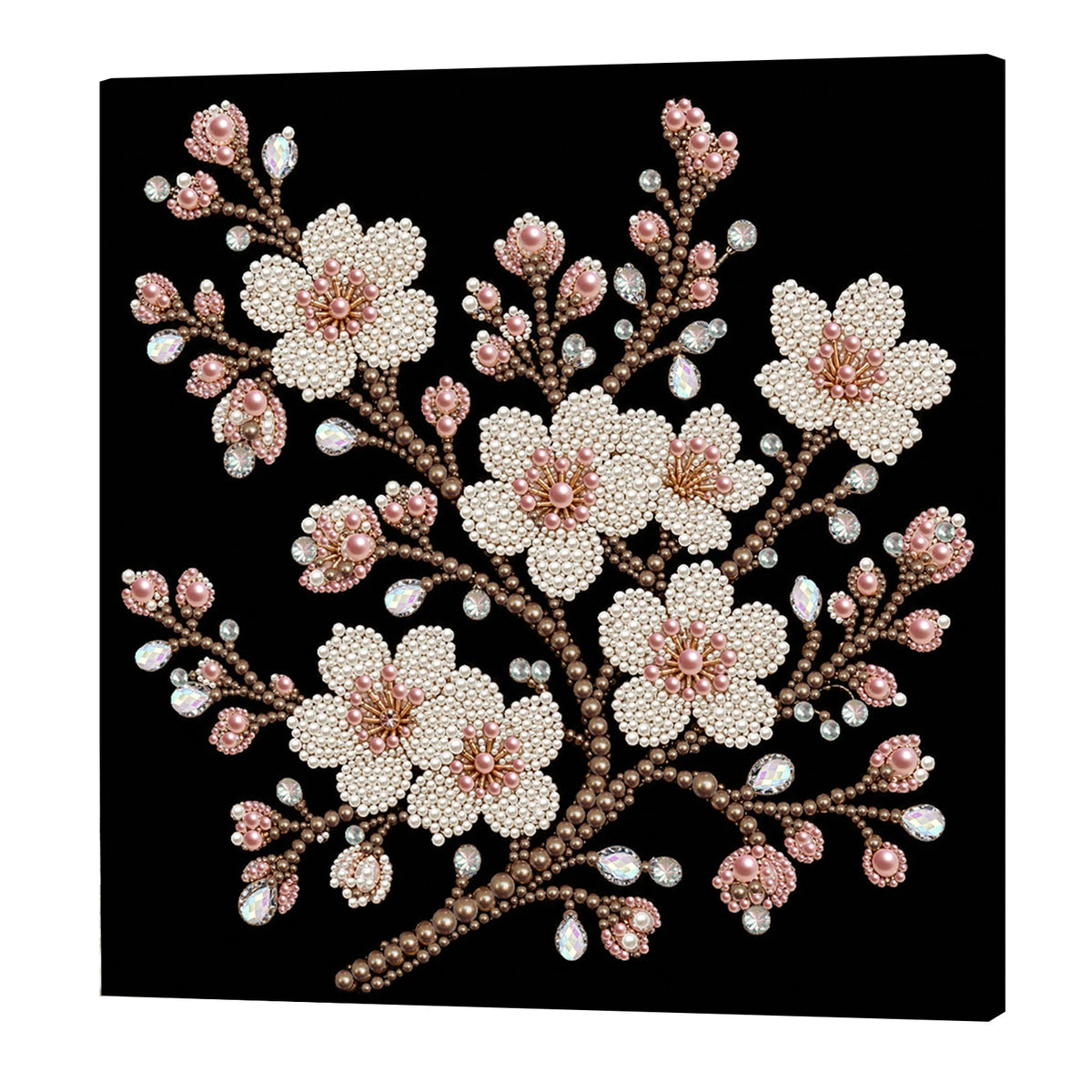 peinture diy kit broderie fleurs hibiscus rose tournesol cadre bois 30x30cm decoration maison adultes