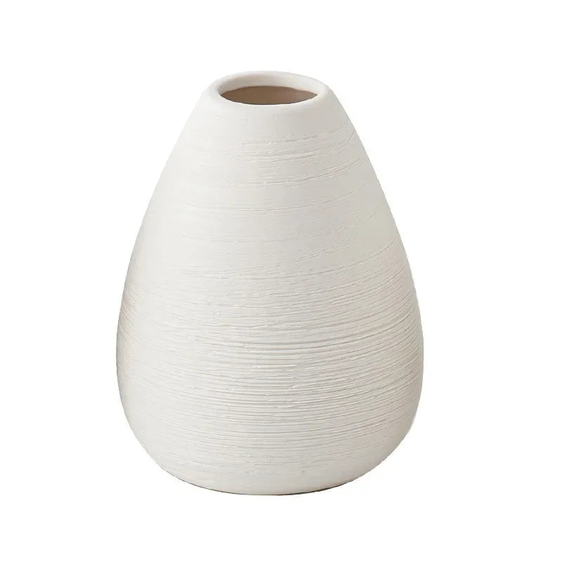 vase céramique blanc minimaliste ligne horizontale décoration intérieur table simpleOpaque