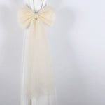 attaches rideau tulle texturé rubans décoratifs girly festif blanc violet orange bleu marine rose