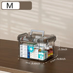 boîte rangement médicaments transparente moderne compartiments multiples poignée imperméable chambre coucher trousseau premiers soins