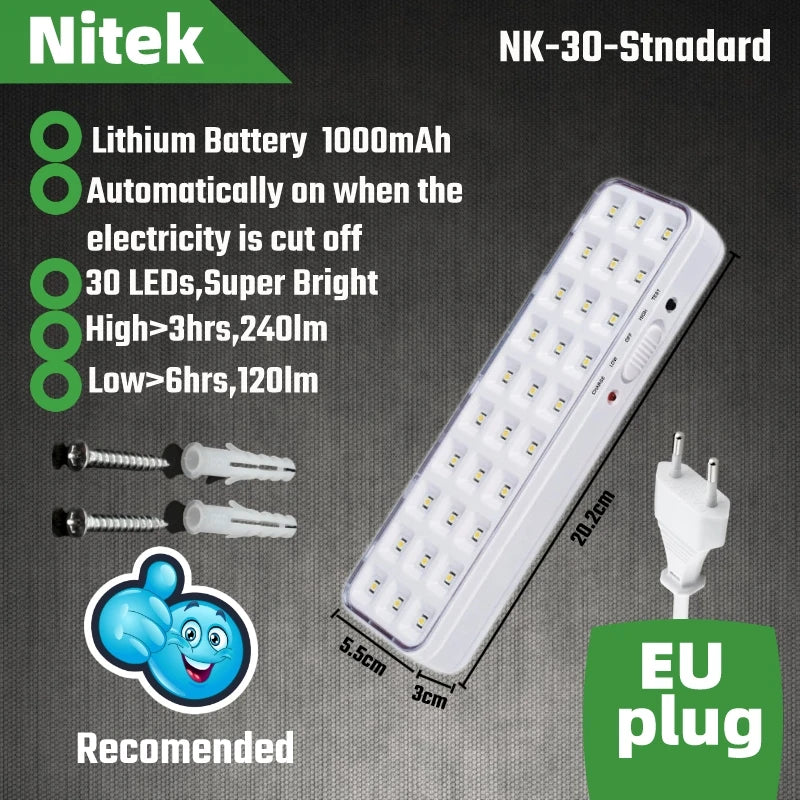 lampe led rechargeable urgence blanc moderne carrés noirs batterie câble alimentation