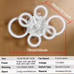 ventilateur led moderne blanc lumières télécommande strass circulaire 2000 82000 lumens