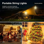 guirlande lumineuse led jaune camping extérieur décoration tente arboré noël van feu plaid crochet