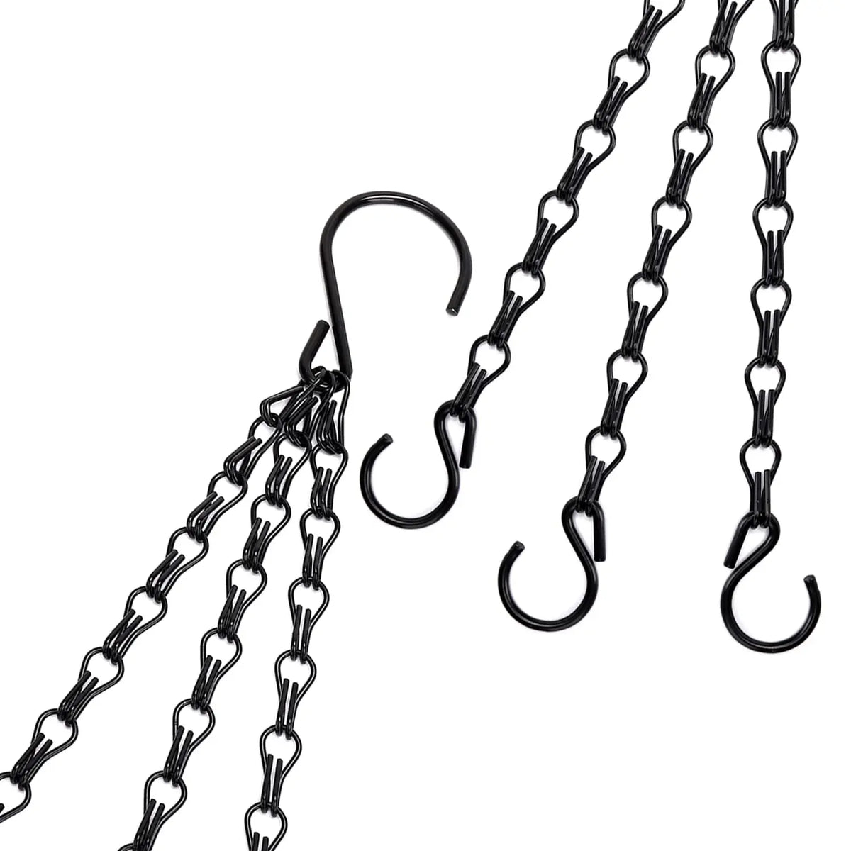 panier suspendu métal chrome noir chaines crochets rustique industriel support plante pot