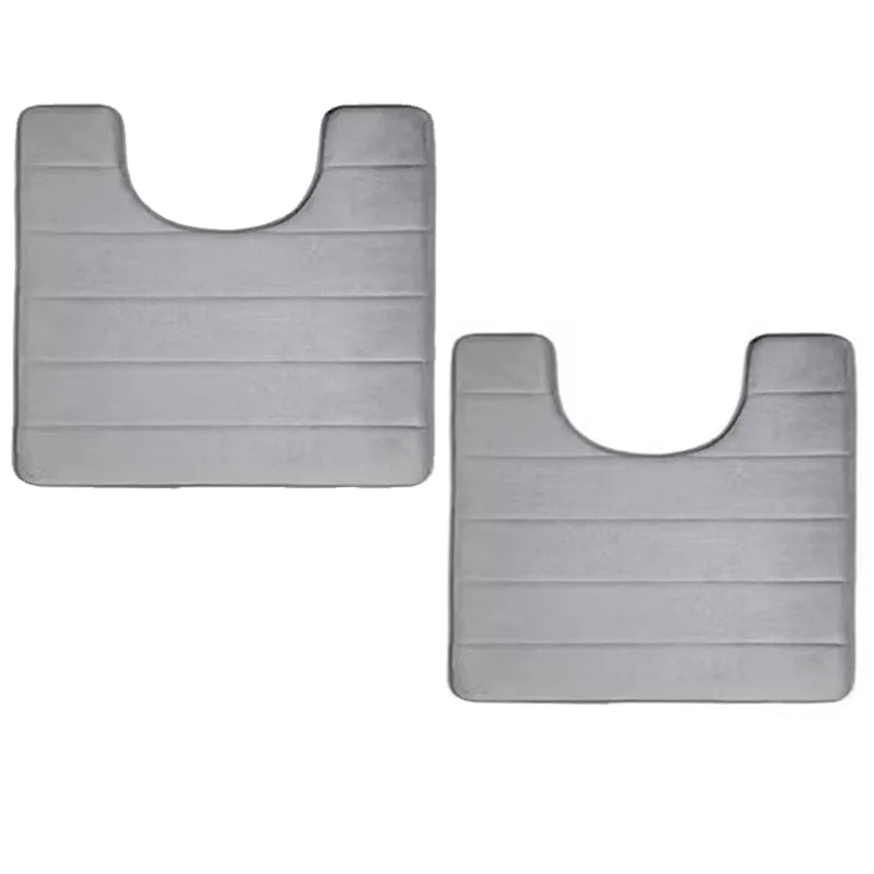 tapis bain doux texturé gris clair kit moderne deux tailles toilette
