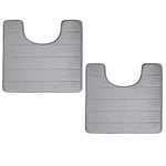 tapis bain doux texturé gris clair kit moderne deux tailles toilette