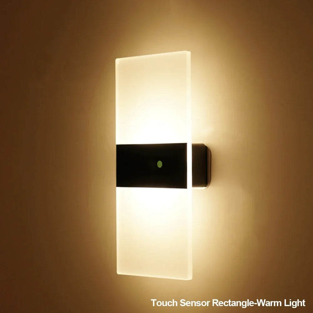 lampe murale rechargeable capteur mouvement blanc noir rectangle led moderne minimaliste interrupteur tactile