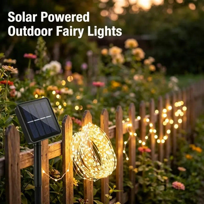 guirlande lumineuse solaire 100 led 12m multicolore moderne extérieure panneau solaire festiveextérieur