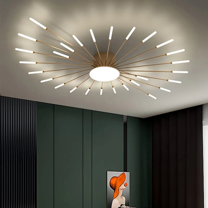 plafonnier moderne led or noir lumineux éclairage intérieur chambre salon enfants