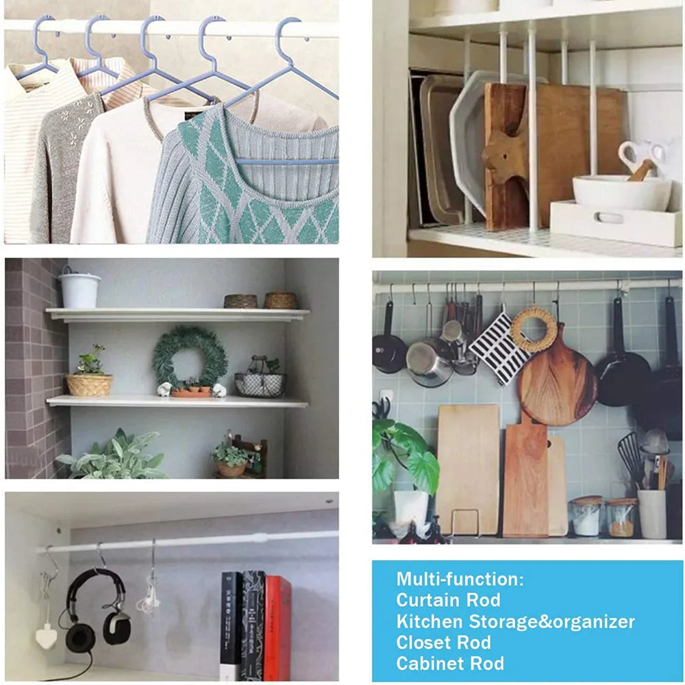 tige rideau douche blanc tension ressort extensible respectueux environnement moderne fixe sans perçage