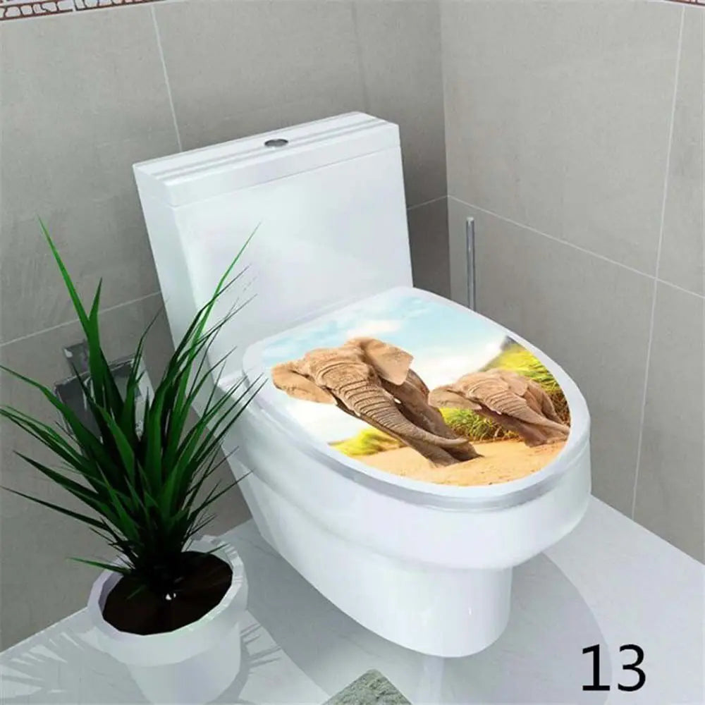 autocollant adhésif amovible imperméable couvercle toilette moderne décoratif fleurs coquillages eau pierres poissons étoiles