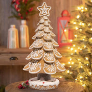 décoration noël arbre pain épices marron blanc motifs glaçage étoile guirlande festive traditionnelle