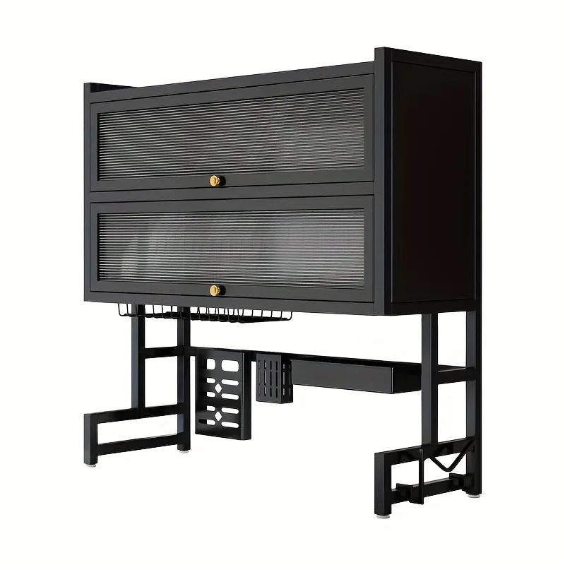 rangements vaisselle noir moderne adhésif assiettes bols cuillères ustensiles cuisine