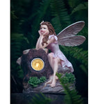 statuette féerique verte rouge blanc papillon champignon roche solaire nuit extérieur decoration cour