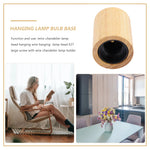 base lampe suspendue bois naturel ampoule e27 moderne rustique câble doré