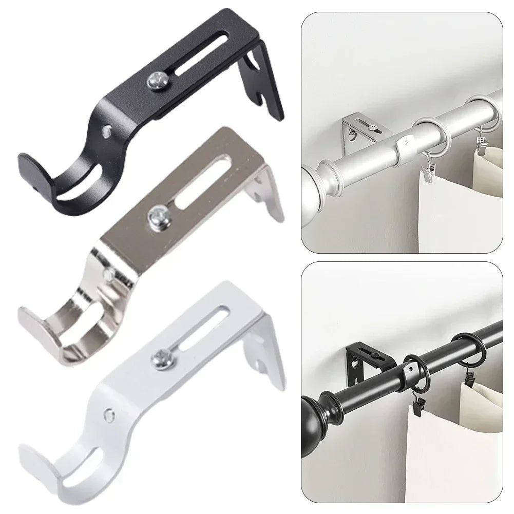 supports rideau tringle fer vis mural noir argenté blanc moderne minimaliste