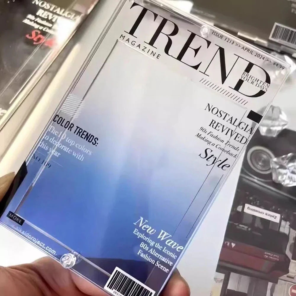 protège magazines transparent moderne imprimé personnages support plastique bar code éditeur tendances couleurs six