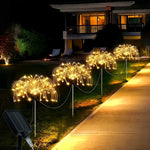 lumière solaire feu d'artifice multicolore moderne extérieur piquet fixe led jardin patio