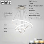 lustre moderne minimaliste suspension câbles noir or blanc concentrique led chambre salon